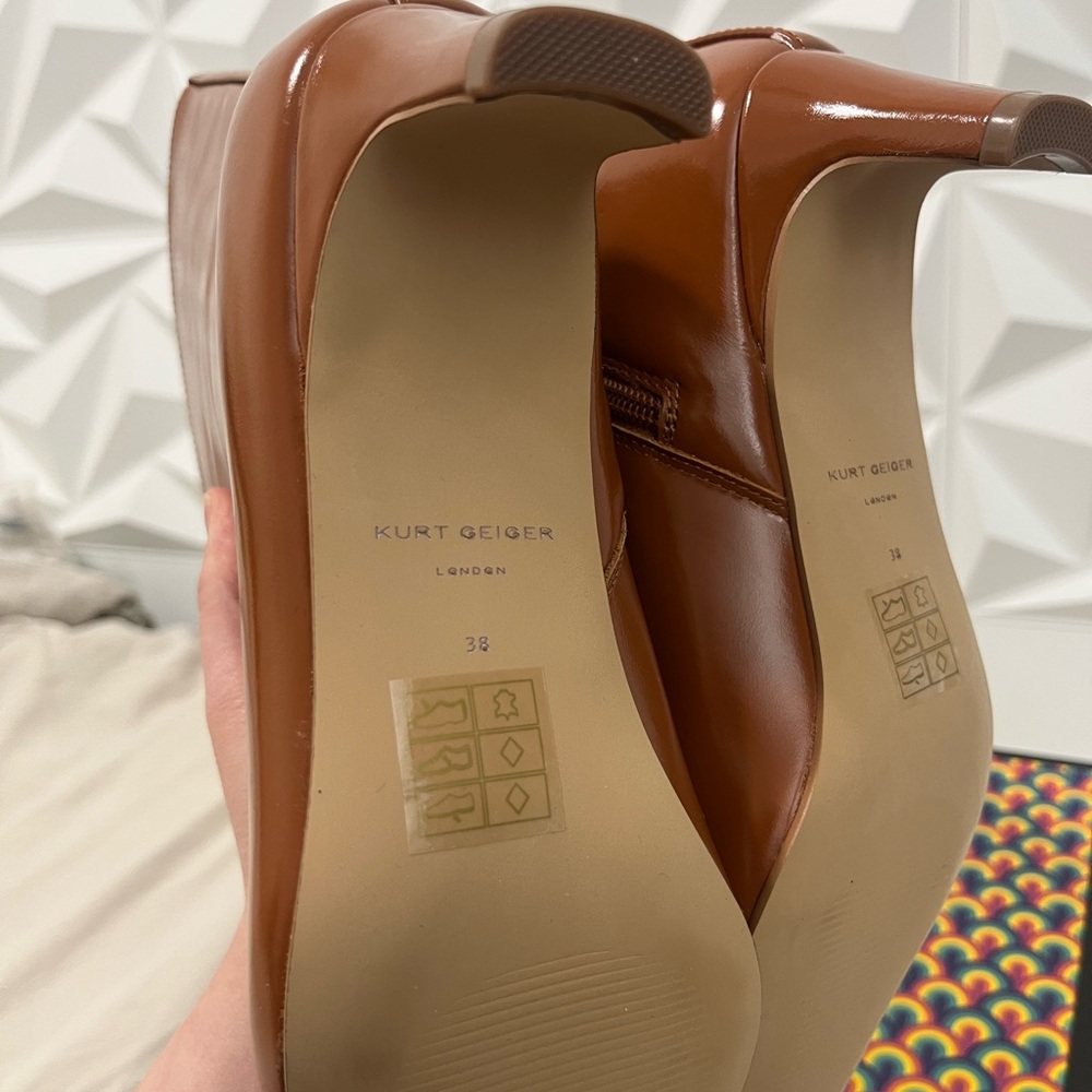 Kurt Geiger Mid Brown Patent/ Regent Ankle Boot - Picture 12 of 14